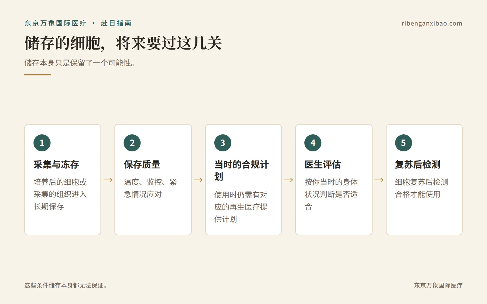 储存的细胞将来要用于治疗,需要依次满足的条件
