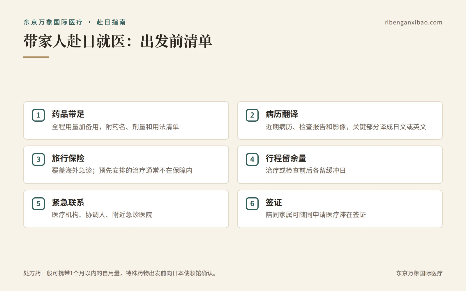 带家人赴日就医的出发前清单